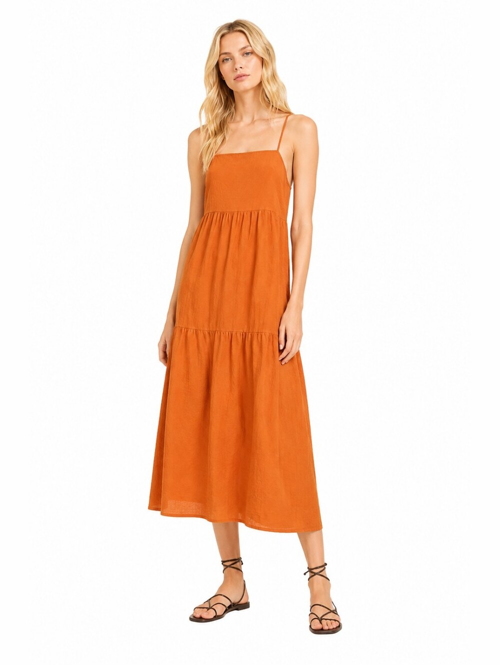 NWT Zara Size M Burnt Orange Strappy Dress